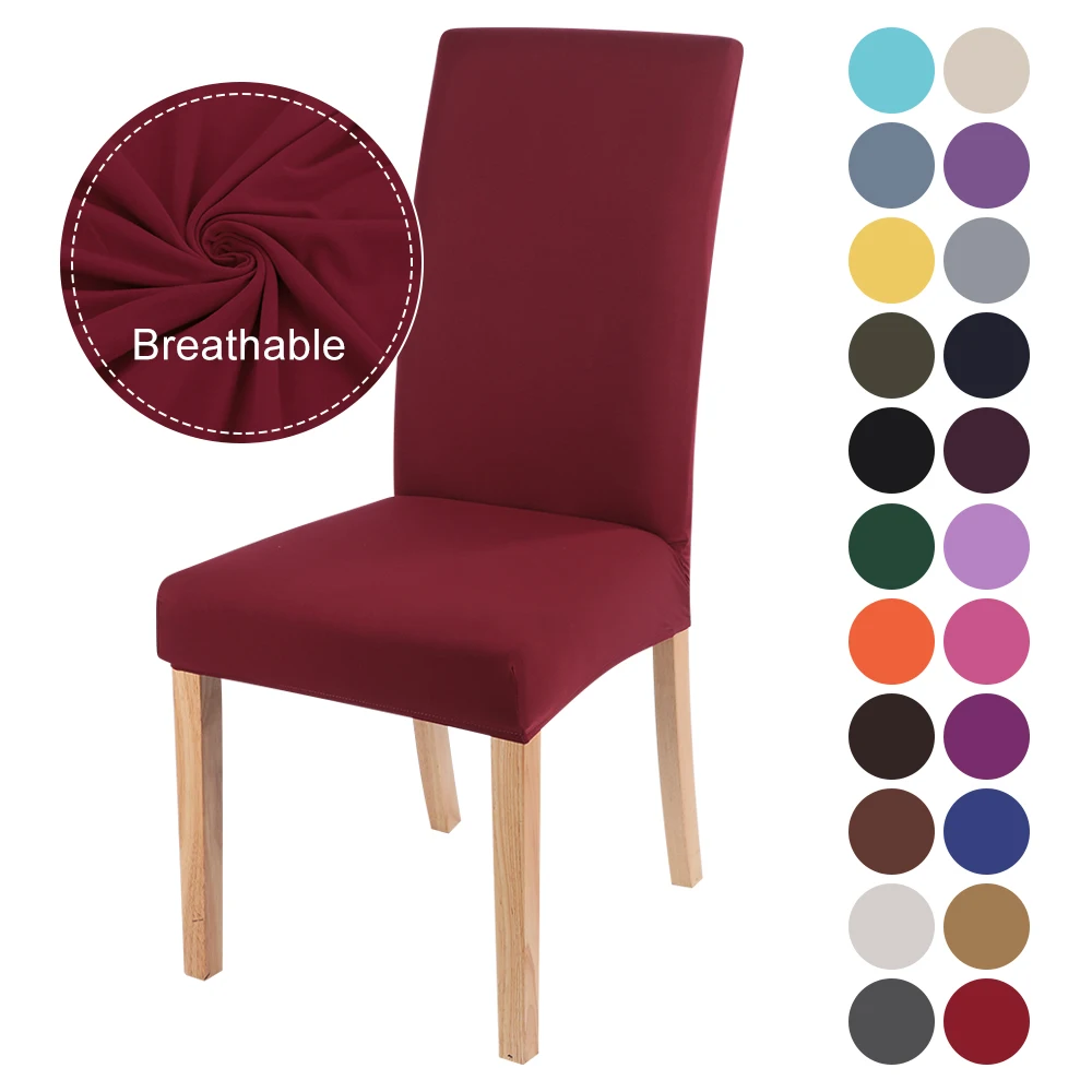 Эластичные чехлы на кресла однотонные из спандекса 1/2/4/6 шт. для столовой банкета