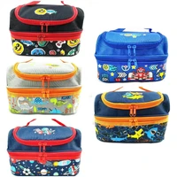 double layer portable cute cartoon insulated thermal cooler bento lunch box tote for kids picnic storage bag pouch lunch bags
