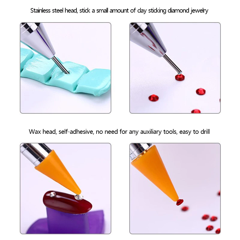 ANGNYA 1 шт. металлическая ручка Стразы двойная бурильная карандаш инструменты для