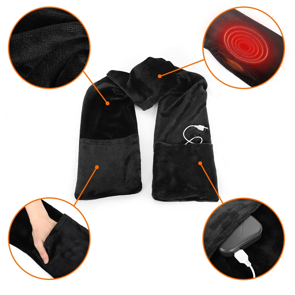 Шарфы с подогревом шаль через USB электрическая грелка для шеи грелкой 125 ° f