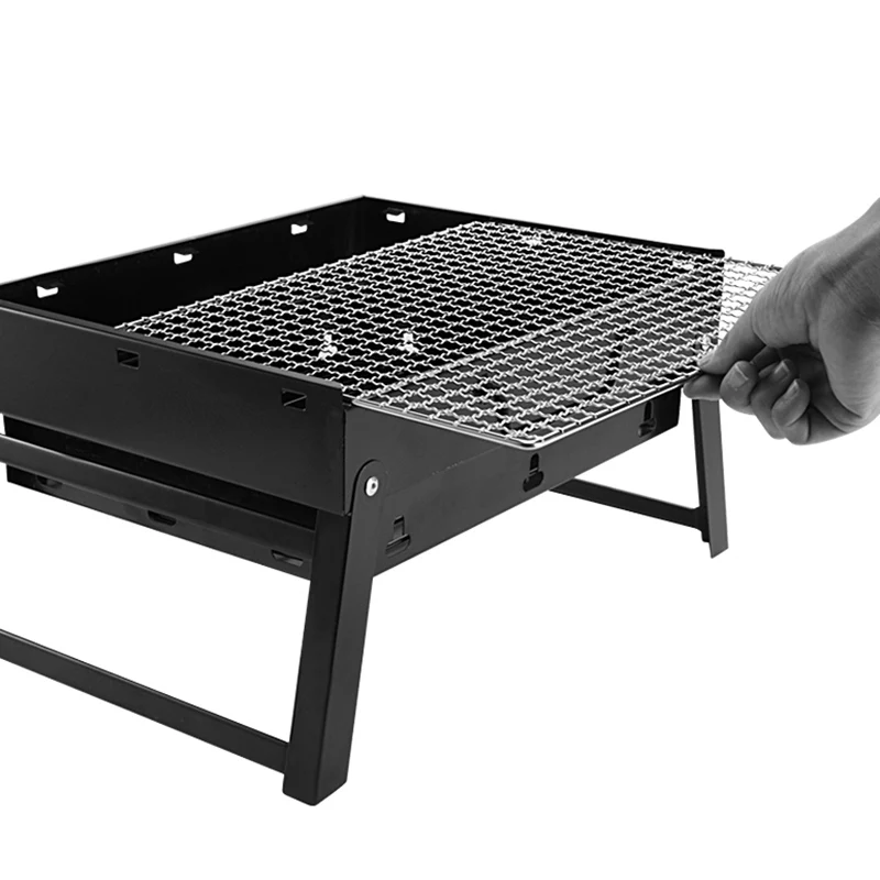 

Household Charcoal Barbecue Rack Outdoor Bbq Folding Portable Disposable Barbecue Stove Outdoor Black Steel Stove CANQ889