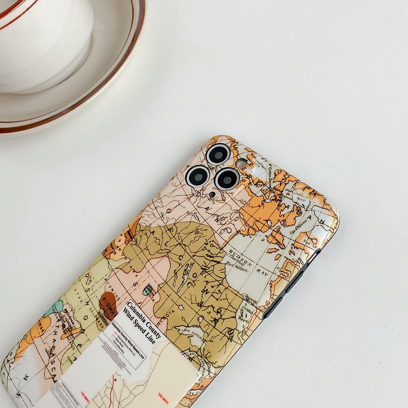 

Ins City Map Phone Cases for iPhone SE 2020 X XR XS Max 11 Pro Max Soft IMD Cover Case For iPhone 7 8 Plus