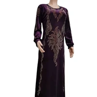 dubai design african robe velvet material long sleeves big elastic arabia dress