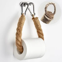 40506070cm vintage style woven hanging rope toilet paper roll holder decor