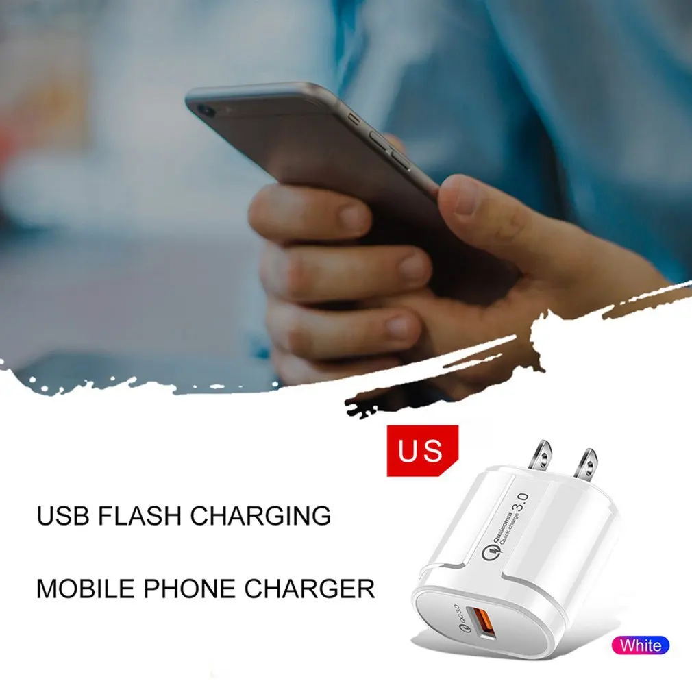 

18W USB Fast Charger Quick Charge 3.0 Universal Wall Mobile Phone Tablet Chargers for iphone 11 samsung huawei charging charger