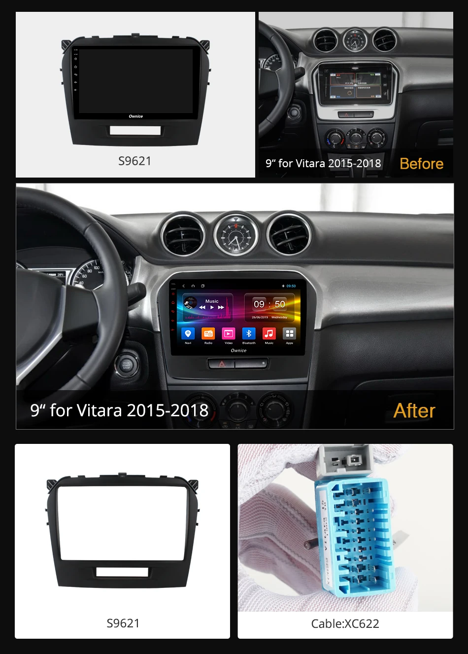 Ownice k3 k5 k6 8 ядер Android 9 0 автомобильный Радио DVD для Suzuki Grand Vitara 2015 -2018 плеер 4 Гб RAM 64 ROM