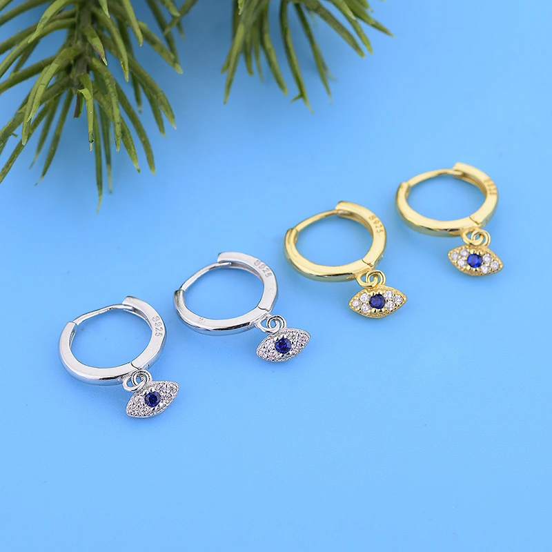 100% натуральная 925 Цвет серебристый Золотой Турецкий Дурной глаз синий циркон