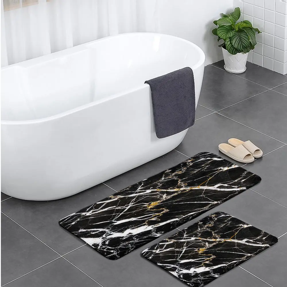 

Pink Gold White Marble Mat Camper Carpet Bathroom Entrance Doormat Bath Indoor Floor Rugs Absorbent Mat Anti-slip Kitchen Rug