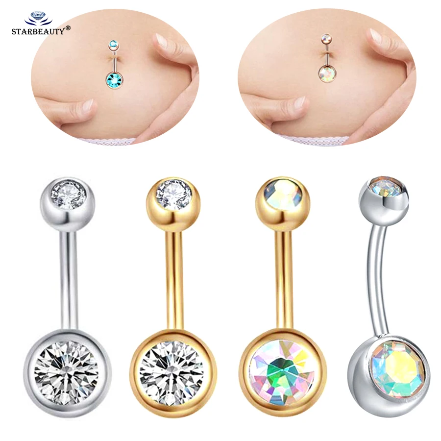Starbeauty, 14 г, серебро, золото, цвет, бар, хрустальный шар, Пирсинг живота, женские серьги, пирсинг пупка, кольца для пупка, ювелирные изделия