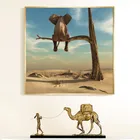 Забавный Маленький слон на дереве, Современная Картина на холсте, настенное искусство, животные, картины, скандинавские постеры и принты для детской комнаты, домашний декор