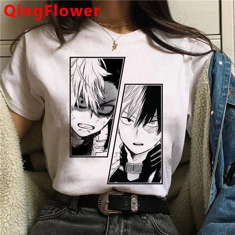 

Мой герой Академии Bakugou Boku без герой Todoroki женские принтовые тройники для женщин размера плюс топы, футболки, одежда для пар эстетическое