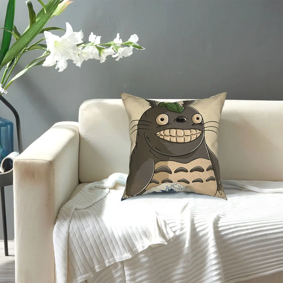 

Totoro Pillow Case Decoration Anime My Neighbor Mononoke Cushions Throw Pillow for Living Room Double-sided Printing