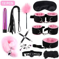 sexlady handcuffs for sex whip collar nipple clamps set rope erotic bdsm bondage sex toys for couples women anal butt plug tail