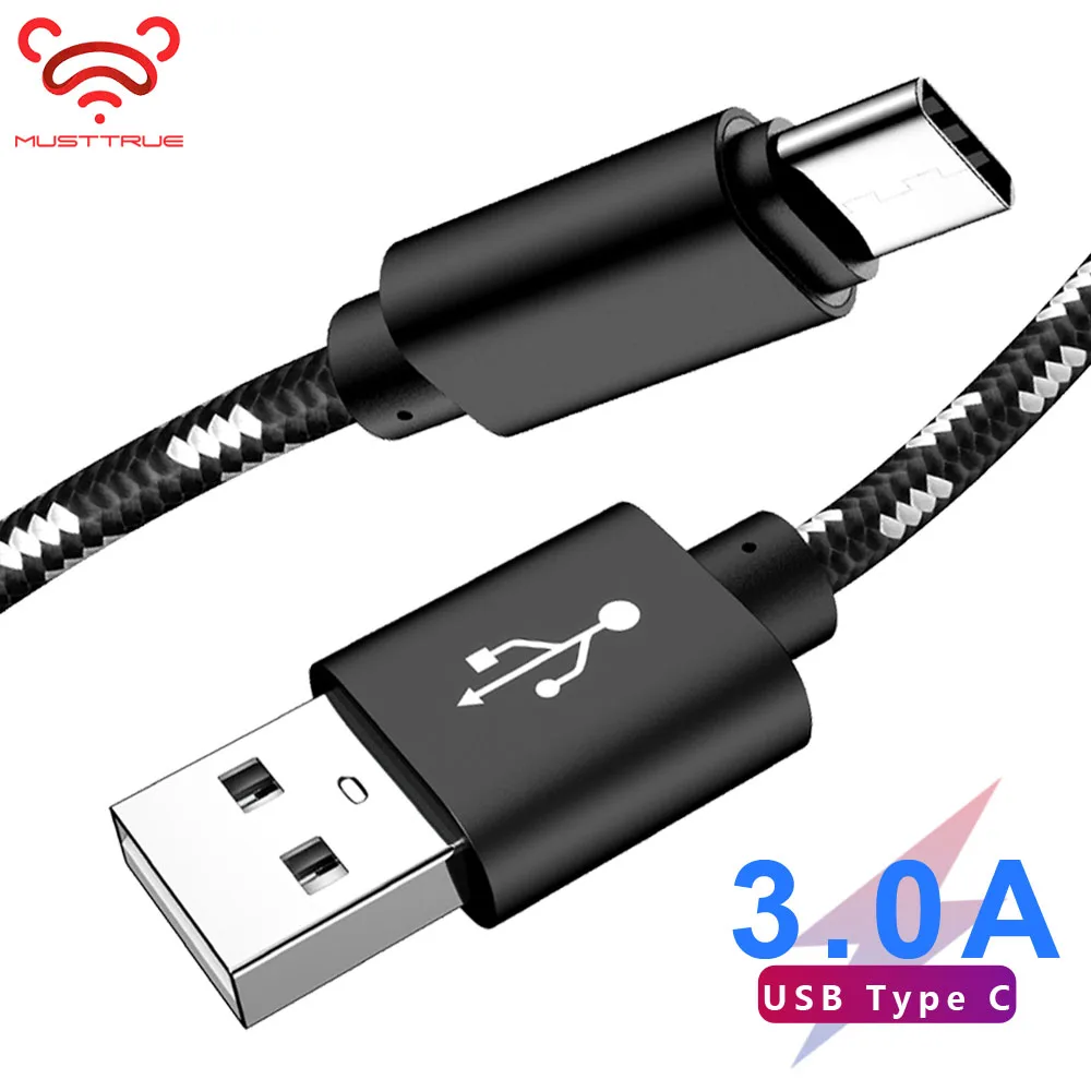 MUSTTRUE кабель для передачи данных зарядный провод USB Type C samsung a50 xiaomi mi a2 type c смартфон