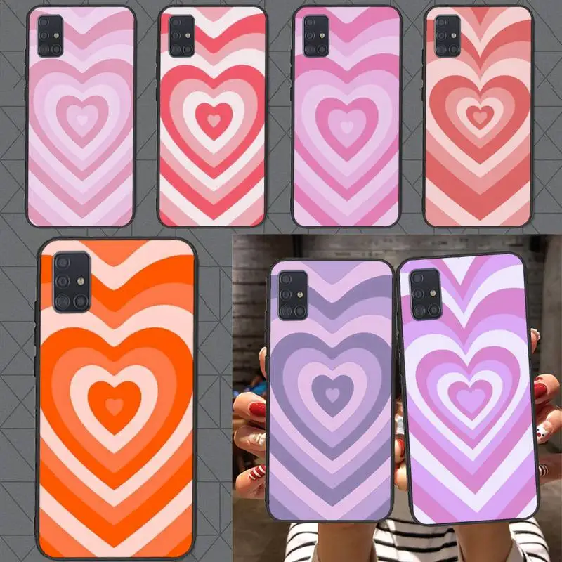 

Pink Heart Circle Phone Case for Samsung note3 note5 note7 note8 note9 note10 note20 pro ultra Cover