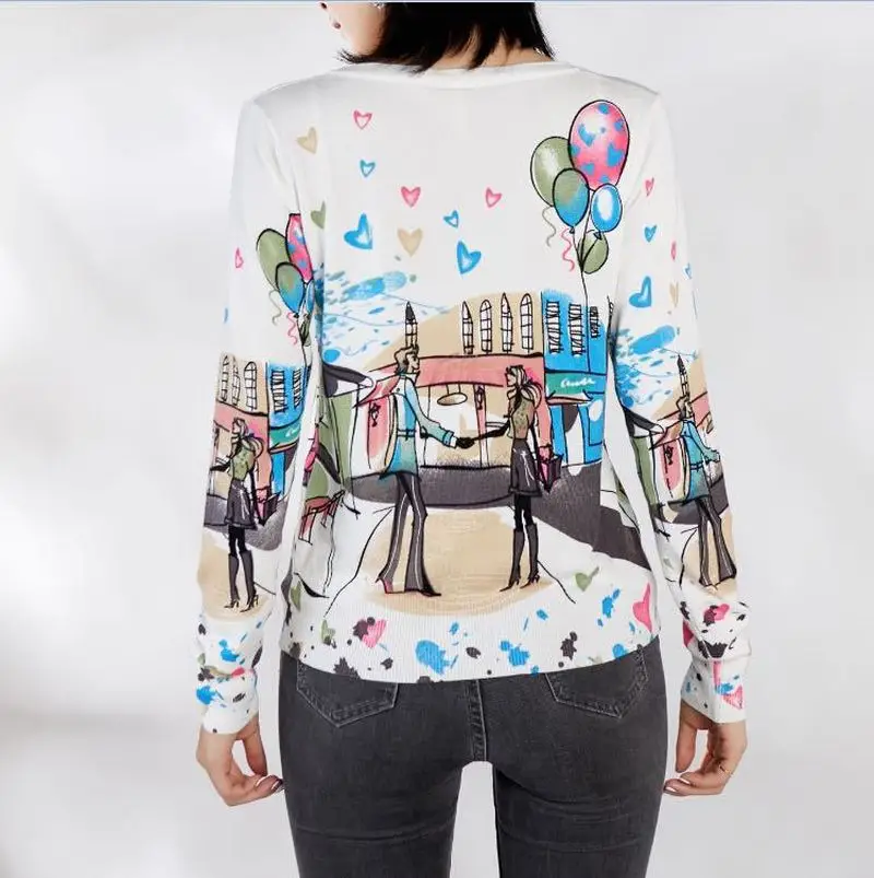 Новинка 2019 женские кардиганы с длинным рукавом романтичный свитер принтом Love и