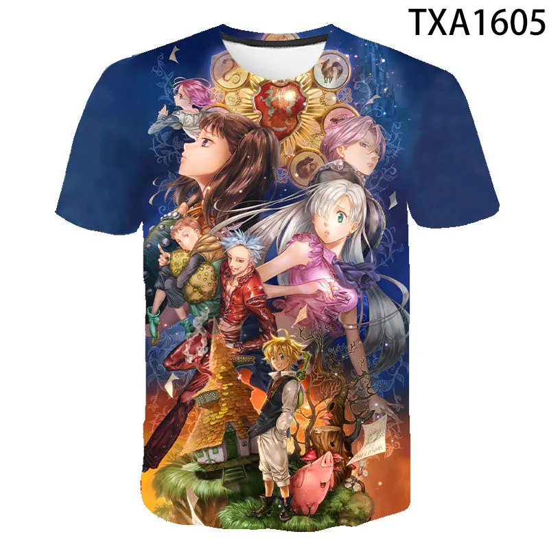 

3D Escanor Print T-shirt Men Women Fashion Anime Casual Tops Boys Girls Streetwear Clothes