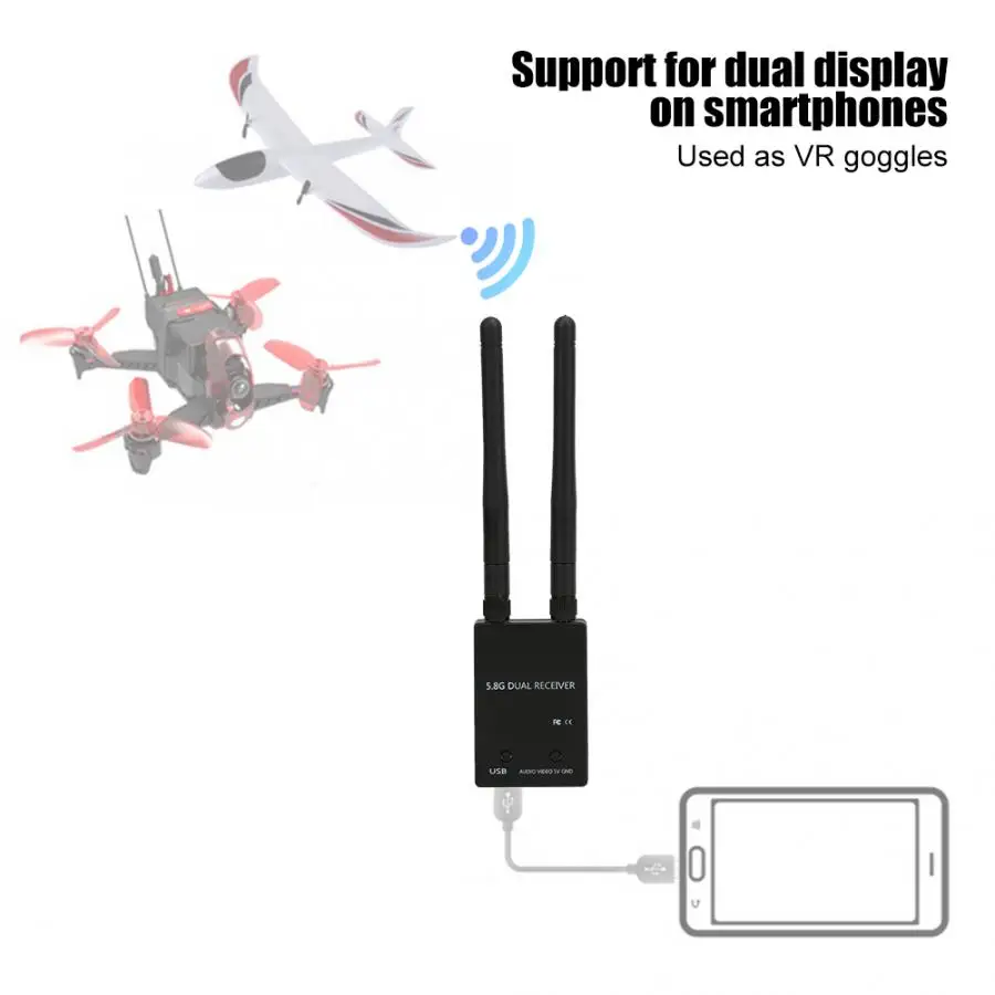 Для Skydroid UVC двойная антенна 5 8G 150ch мобильный телефон приемник передачи