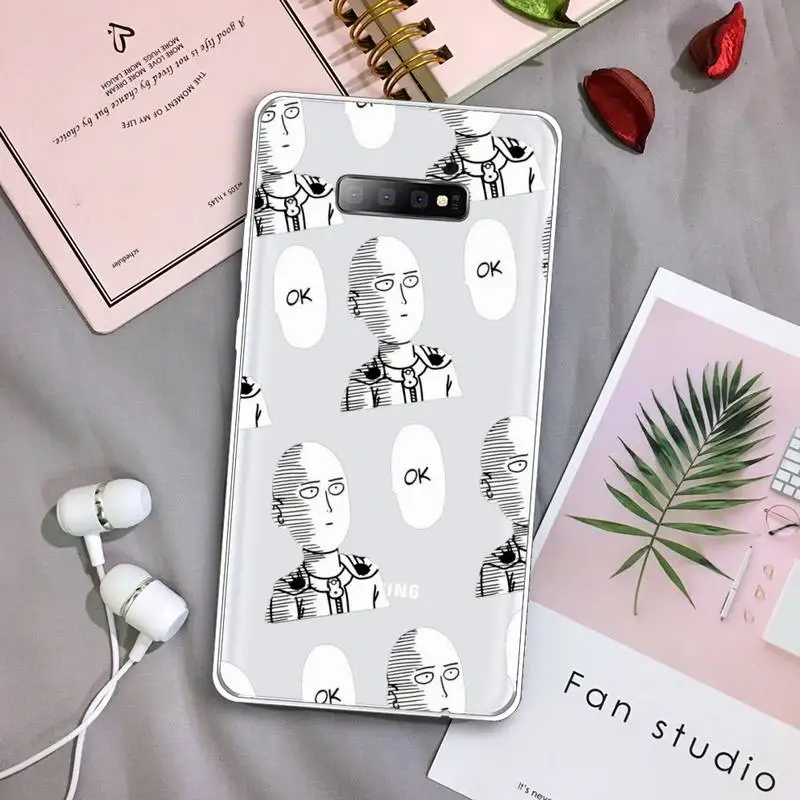 

Anime One Punch Man Phone Case Transparent For Samsung Galaxy A71 A21s S8 S9 S10 plus note 20 ultra