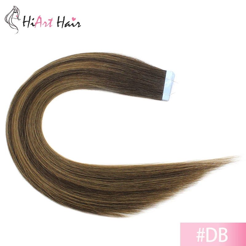 HiArt 2,5 г/шт. лента для наращивания Человеческие волосы remy Salon Balayage Предварительно Связанные волосы лента натуральные волосы образец ленты для наращивания волос 20 шт