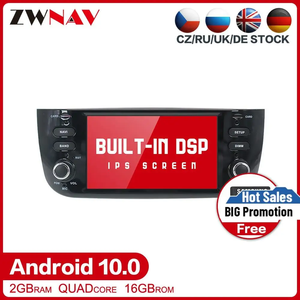 Автомобильный мультимедийный плеер 1 Din Android 10 0 для Fiat/Linea/Punto 2009 2015 GPS DVD Радио