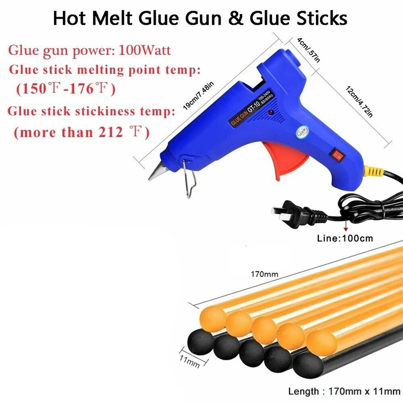 Car Charger Plug Glue-Gun Hail Removal Dent Repair Tool Puller Painless Remover Kit |
