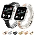 Ремешок из нержавеющей стали для Apple Watch Band, Женский сменный металлический браслет для iWatch Series SE6543, 38 мм 42 мм 40 мм 44 мм