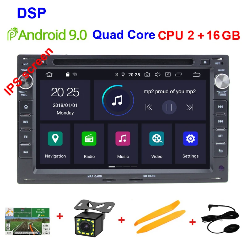 2GRAM 16G RAM DSP DSP ips 4G Android 9,0 Автомобильный gps для VW PASSAT B5 B4 JETTA BORA GOLF 4 SHARAN POLO MK5 MK4 MK3 T5 транспортер для peugeot 307 dvd - Цвет: 2GRAM 16G RAM DSP