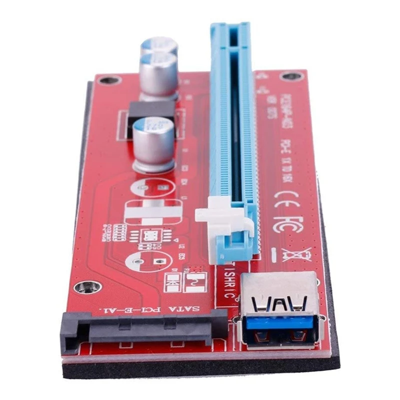 Райзер карта VER007S PCI Express PCIE E 10 шт. расширитель 007S 1X до 16X кабель USB 3 0 15 контактов SATA