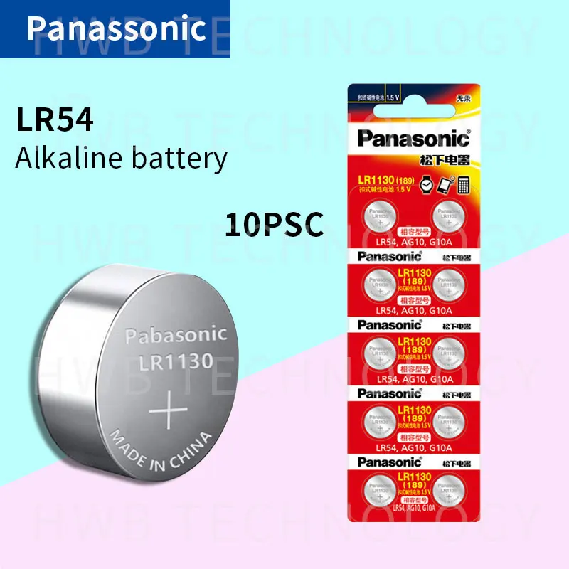 10X 100% Подлинная оптовая продажа PANASONIC LR54 189 AG10 L1131 SR1130 G10 V10GA 389 Щелочная кнопочная