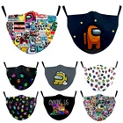 Моющаяся маска с принтом из США, Тканевые маски для лица для взрослых и детей, Ветрозащитная маска для рта, дышащая защитная маска с фильтром для лица