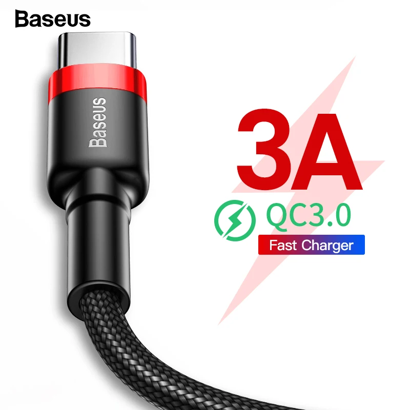Baseus Быстрая зарядка usb type C кабель для samsung S9 Xiaomi Redmi Note 7 10 K20 Pro мобильный телефон USBC USB-C зарядное устройство Шнур 3 м