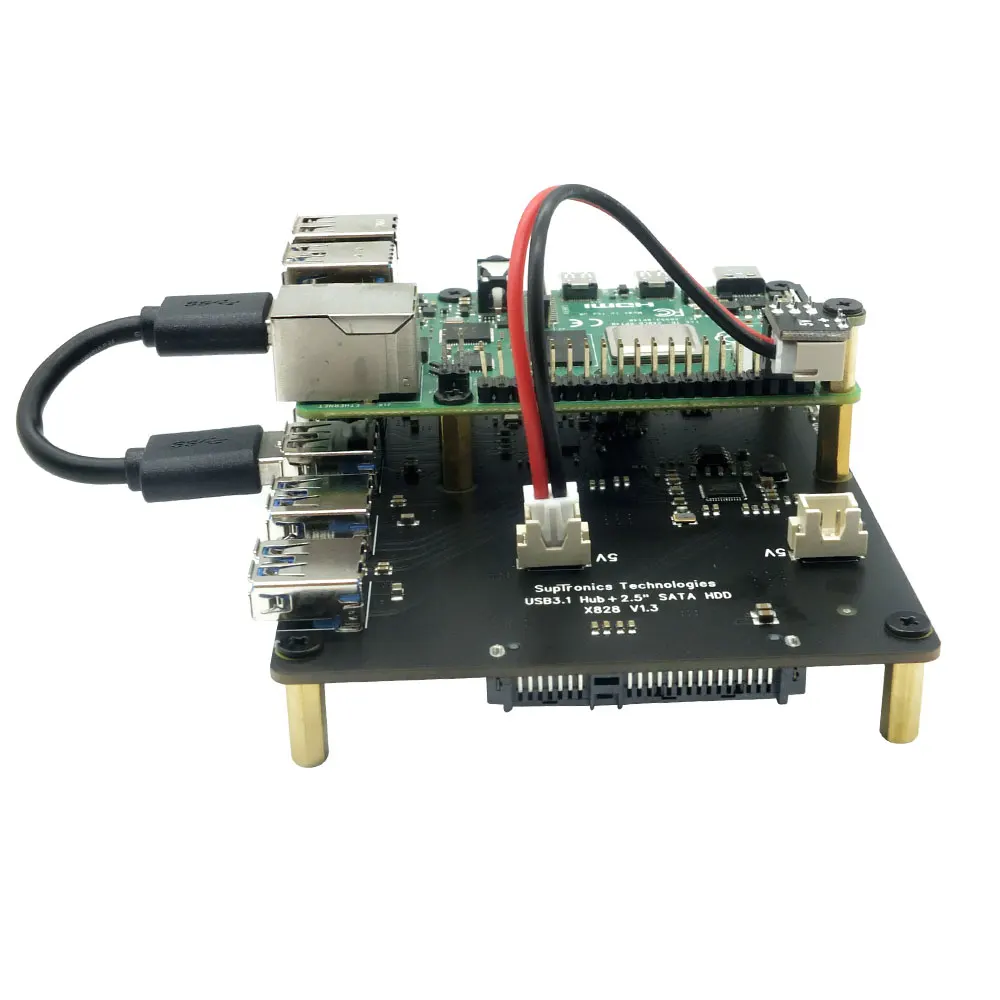 Raspberry Pi SATA адаптер стекируемые X828 USB3.0 2 5 &quotжесткого диска HDD/SSD кластера Плата