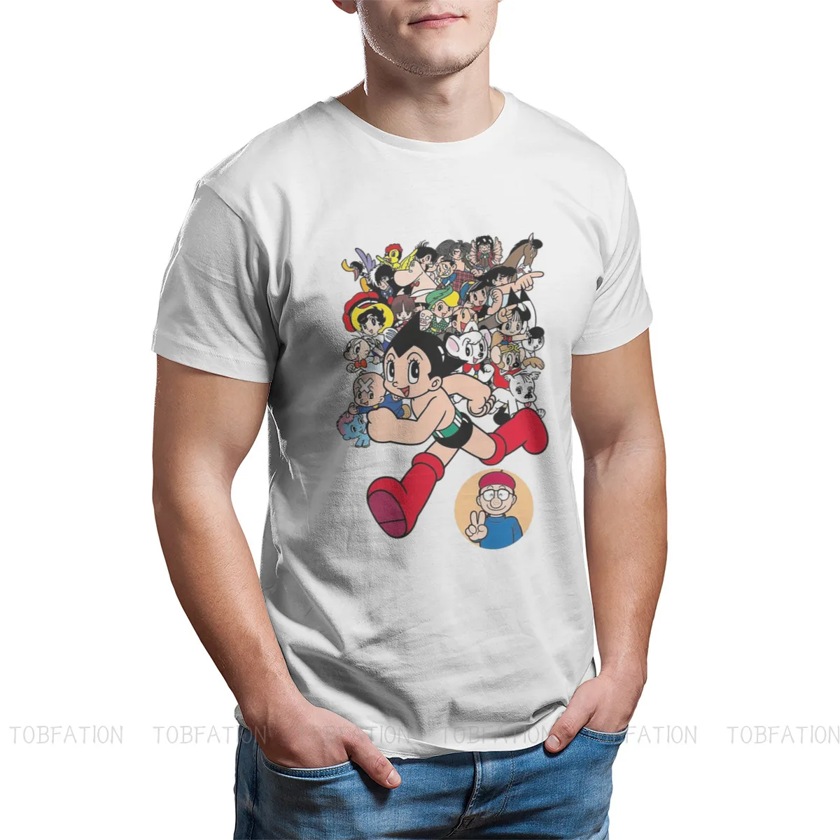 Аниме Astroboy (Tetsuwan Atom аниме астробой манга символов забавная футболка для мужчин