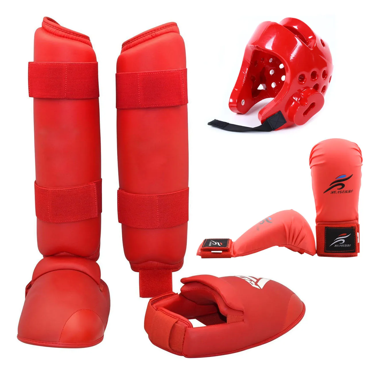 Taekwondo Sparring Helmet Karate Gear Face Mask Protection Suite Shin Guard Women Boxing Gloves MMA Training Men Children