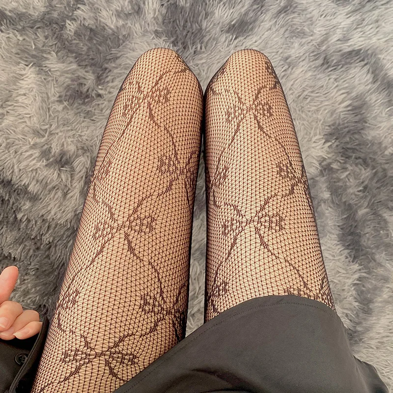 

Новые чулки для рыбалки, оптовая продажа, сетчатые жаккардовые носки с красной бабочкой, соблазнительное нижнее белье