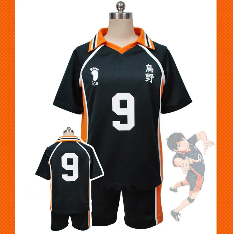 Haikyuu Kageyama Tobio Джерси Karasuno High No.9 Косплей Костюм старшей школы волейбол униформа