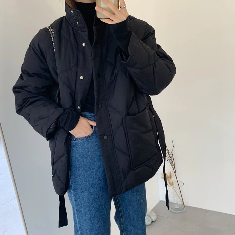 Chic 2021 Winter Down Jacket Coat  Pocket Casual Stylish Loose Jackets Parka Coats Thicken Warm Parka Outwear