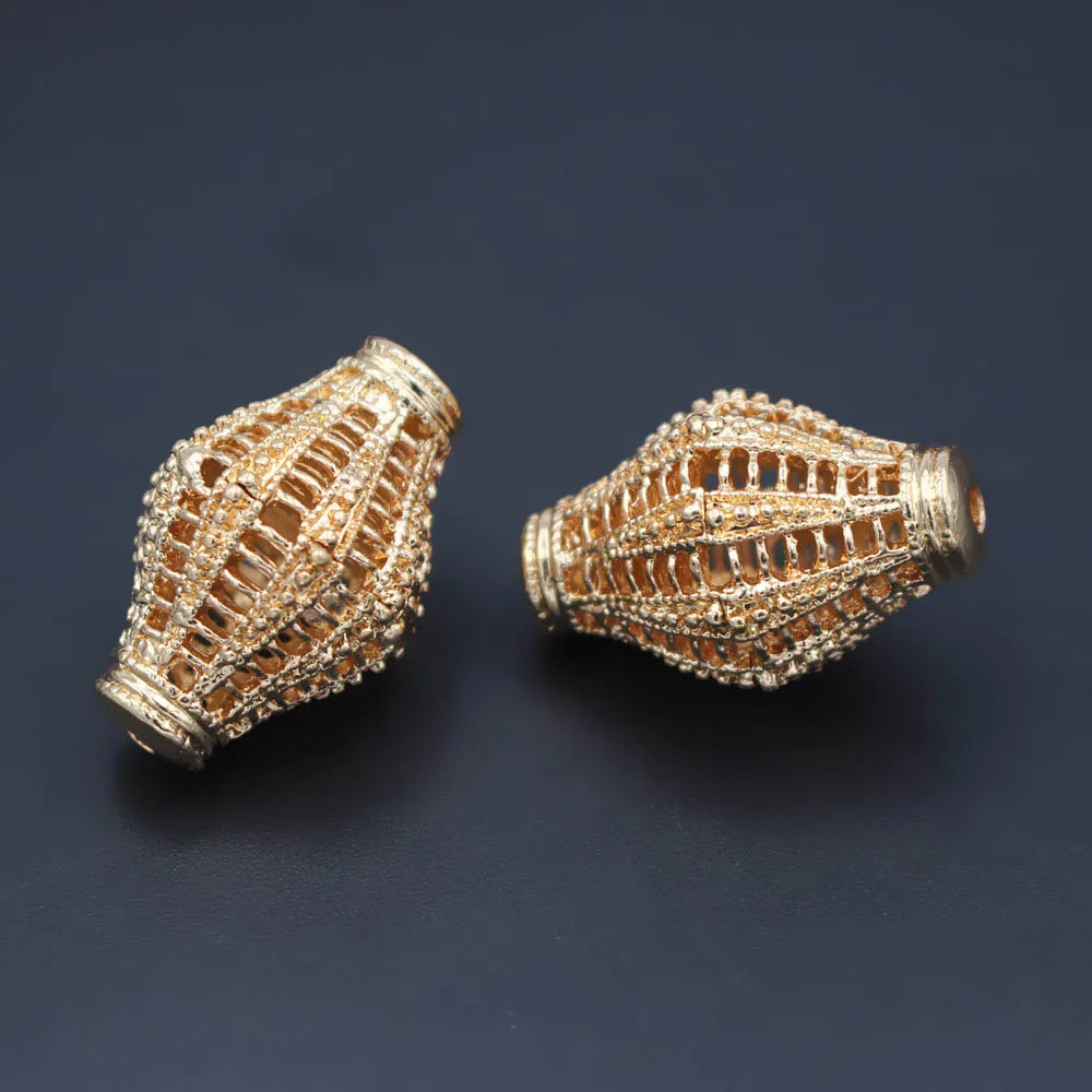 Полые металлические бусины-разделители 10 шт. золотые бусины Дубая фурнитура