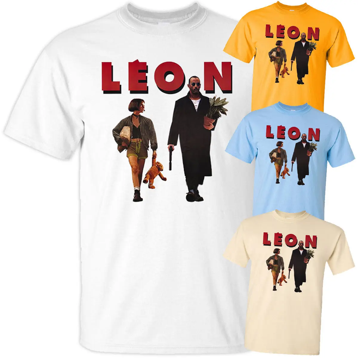 Leon The Professional V3 постер фильма 1994 Футболка белая все размеры S 5Xl|Мужские футболки| |
