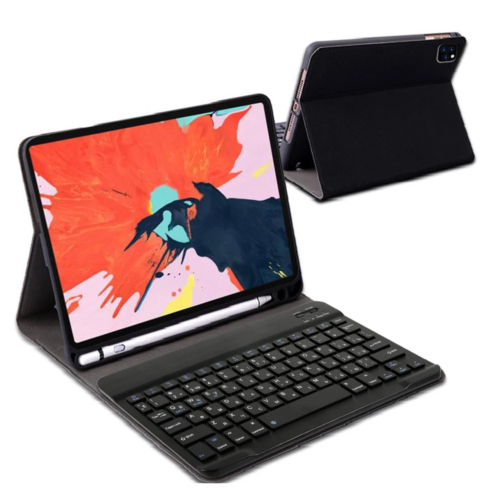 Russian Keyboard For iPad Pro 11 2020 Tablet Case + Pen Holder Bluetooth Removable Leather Protective Cover | Компьютеры и офис