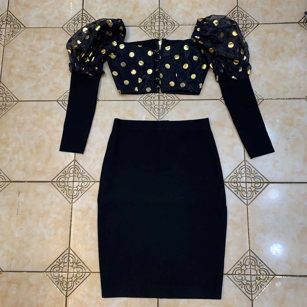 

Ocstrade Sequin Bodycon Dress 2 Piece Suits Sexy V Neck Party Dress Sets Women Mesh Long Sleeve Black Bodycon Dresses 2021 New