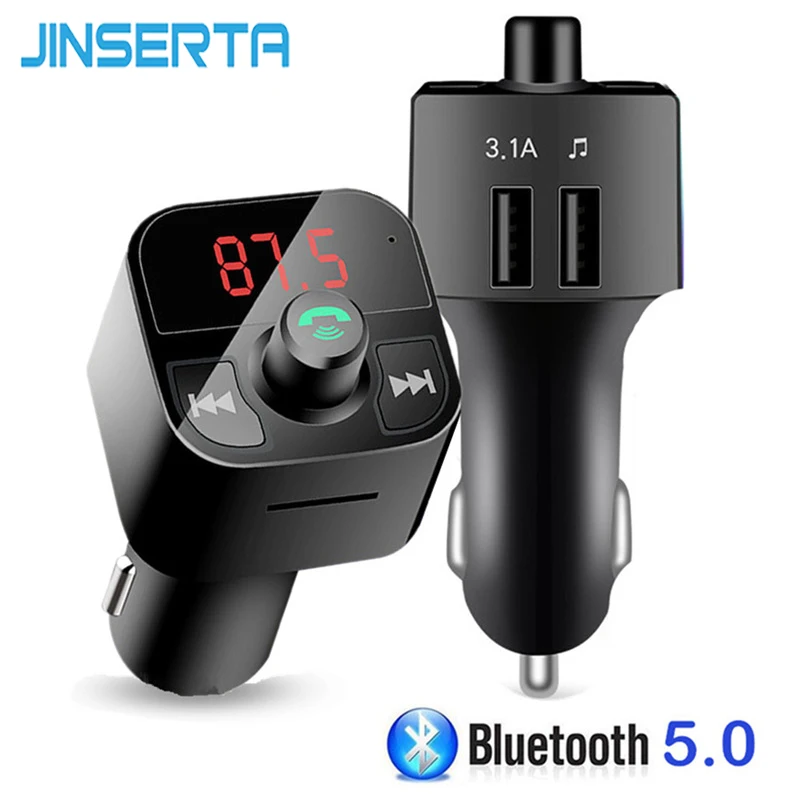 Автомобильный MP3-плеер JINSERTA с Bluetooth 5 0 FM-трансмиттером аудиоадаптер TF USB