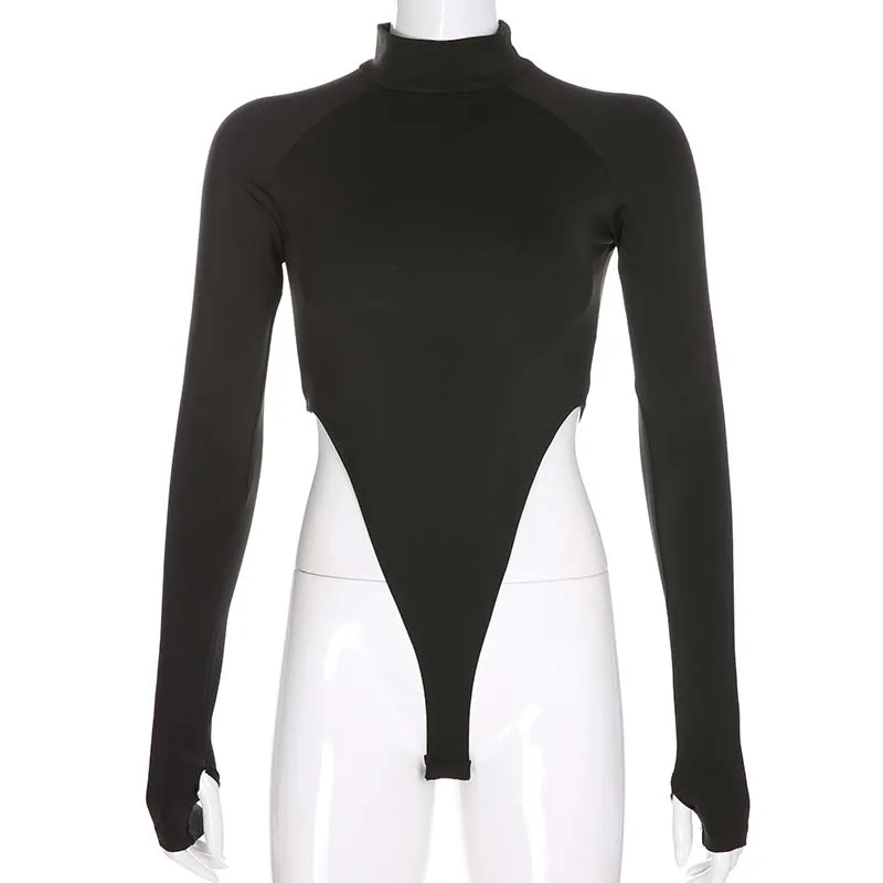 Black bodysuit SUCHCUTE Longslive комбинезон боди для женщин turthk K комбинезон в Корейском стиле боди облегающее женское платье осень - Цвет: Black bodysuit