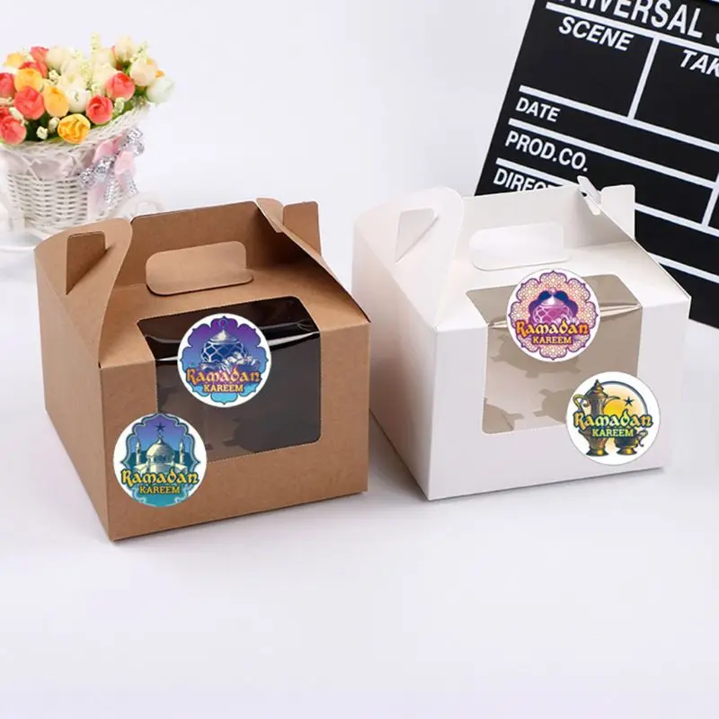 

100 Sheets Ramadan Stickers Eid Mubarak Gift Box Label Paper Bag Seal Sticker Islamic Muslim Decor