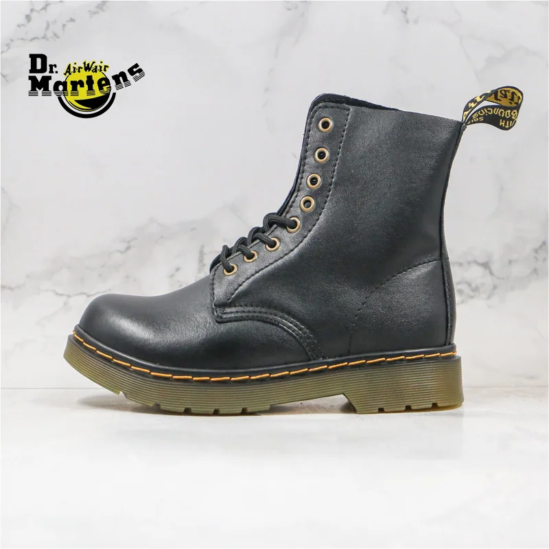 Мужские и женские классические ботинки Dr.Martens из 1460 натуральной кожи коричневые