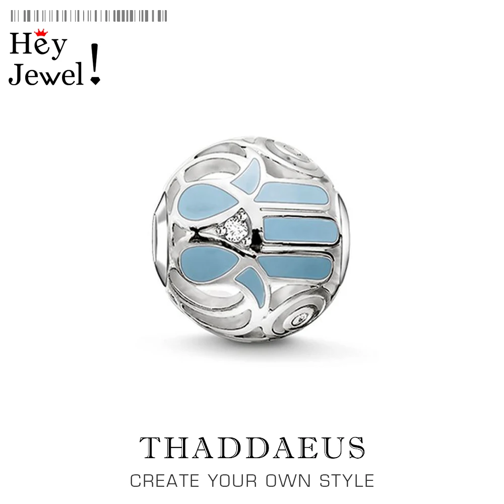 

Beads Fatima's Hand,Blue Silver Gift Fits Bracelet Necklace 2019 Brand New Europe Jewelry Accessories Gift For Women & Men