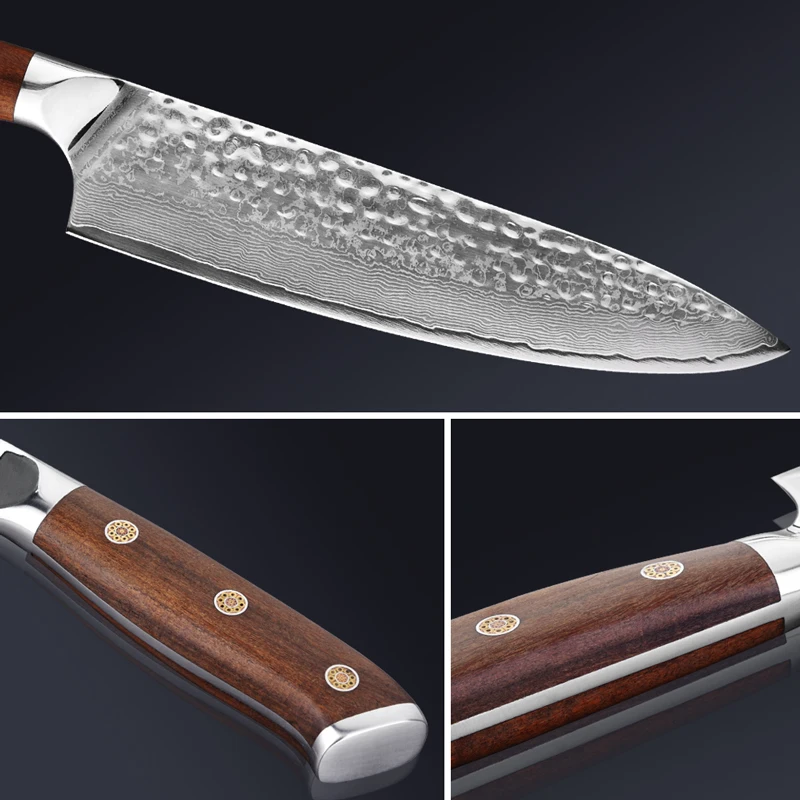 Набор ножей шеф повара из 2 предметов 8 дюймов 5 кованый кухонный нож дамасской