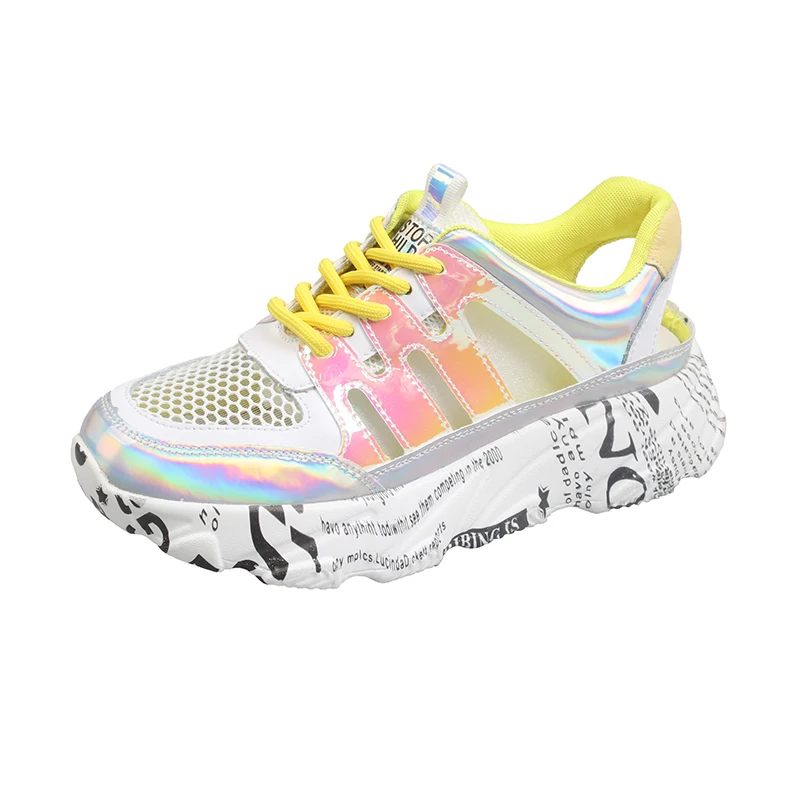 

Summer Fretwork Platform Sneakers Women Sequined Cloth Fashion Casual Shoes Size 35-40 Breathable Female Footwear Zapatos Mujer