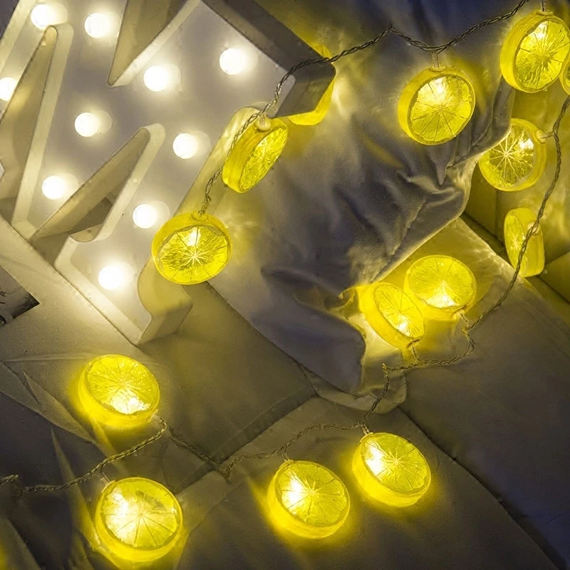 YINUO LIGHT 1,5 м 10 светодиоды гирлянда батарея Лимон Апельсин Фея световая завеса Рождественская гирлянда украшения для дома и свадьбы